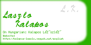 laszlo kalapos business card